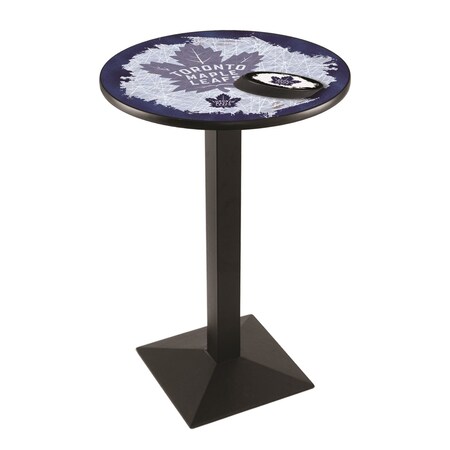 Holland Bar Stool Co 36" Blk Wrinkle Toronto Maple Leafs Pub Table, 36" dia. Top L217B3636TorMpl-D2